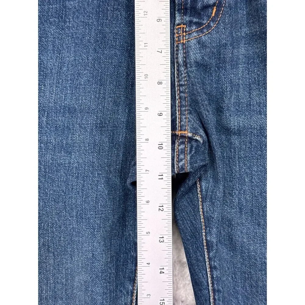 New Sezane Jeans 25 Womens Mid Rise Ankle Skinny Leg Raw Hem Medium Wash
